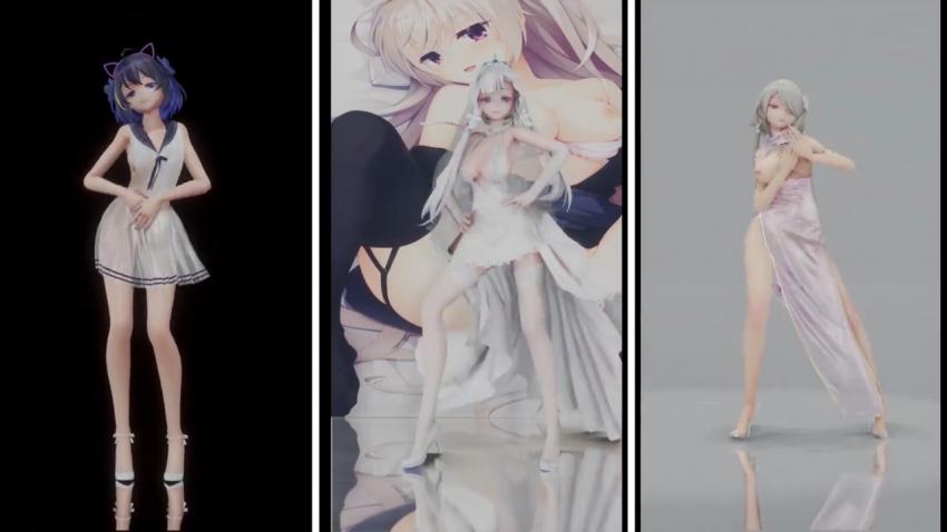 MMD极品肉体狂舞！三骚女巨乳蜜穴大开勾引内射！