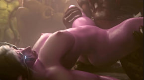 暗夜精灵女骑士沦陷！巨乳爆操内射淫叫3D动画