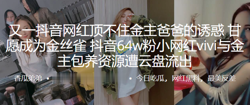 vivi 64W粉网红沦陷金主包养，骚穴被内射资源外泄